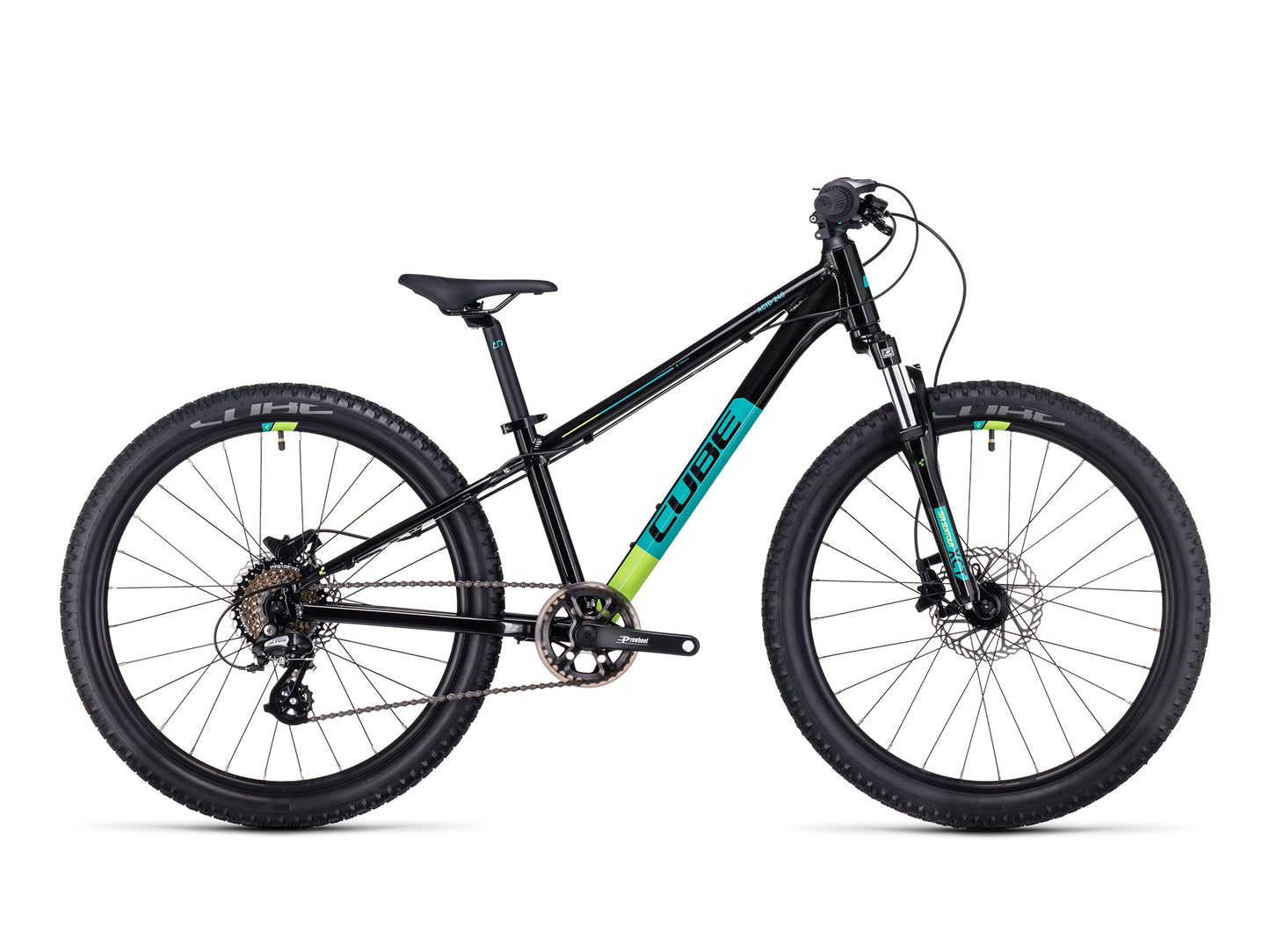 Schwarz Grün Cube Acid 240 Disc Kinderfahrrad 24 Zoll
