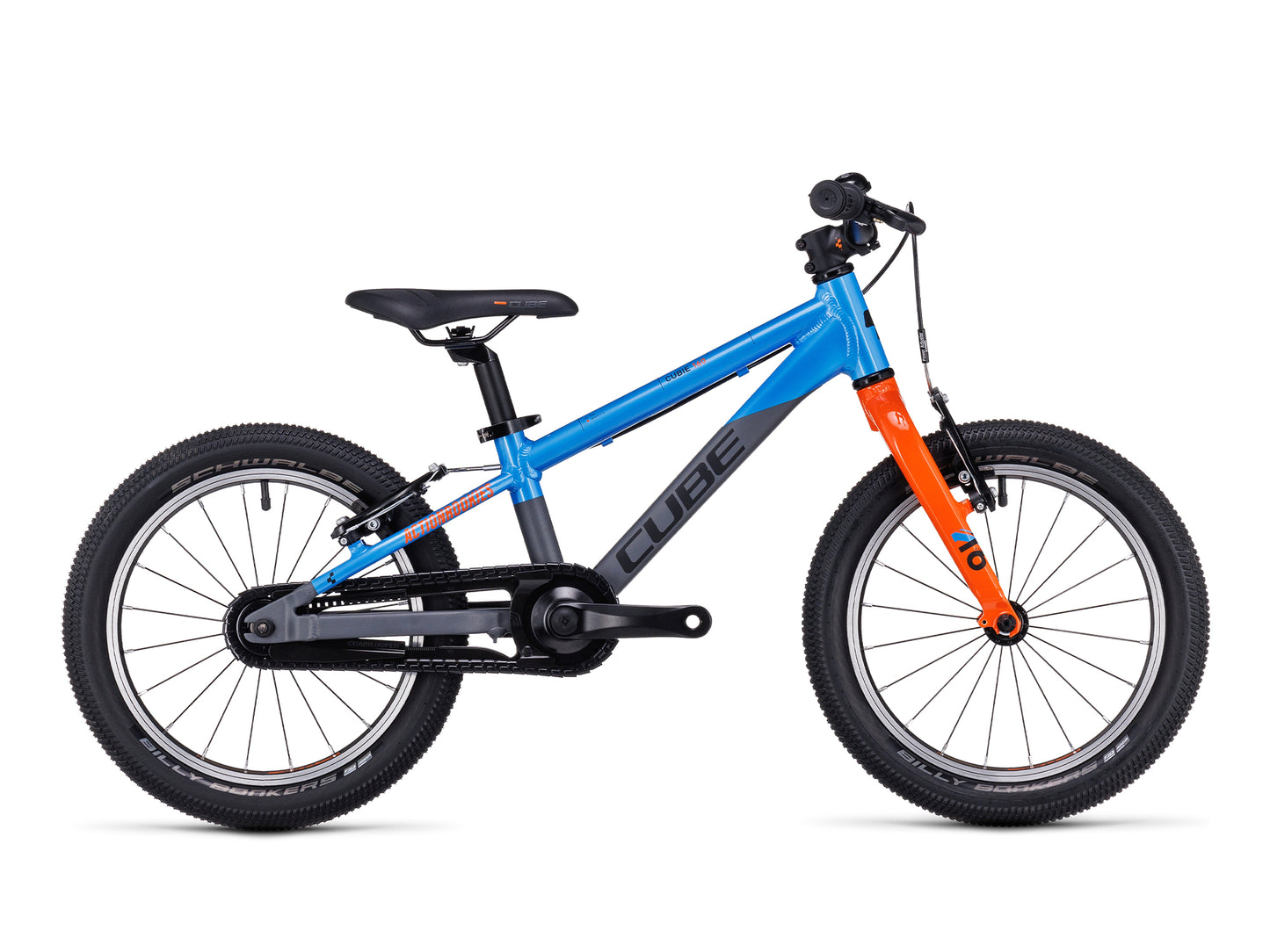 Schwarz, Blau, orange Cube Cubie 160 Kinderfahrrad 16 Zoll